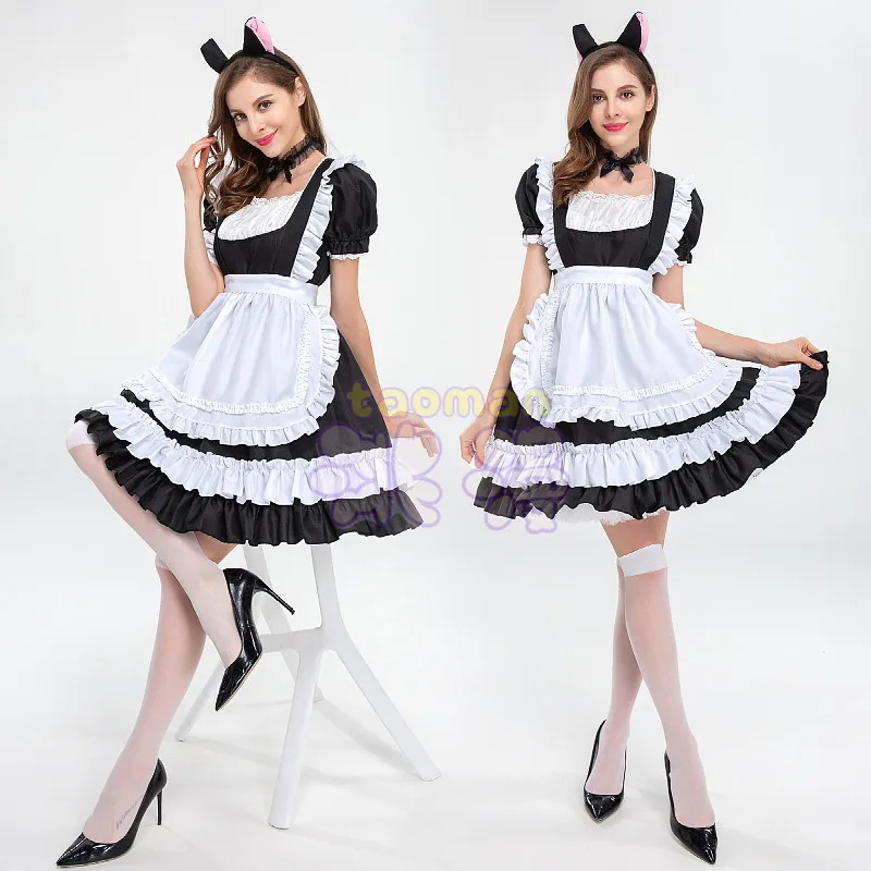 

Women Sexy Lingerie French Apron Maid Dresses Cosplay Costume Servant Lolita Hot Outfit Dress Restaurant Uniform Role Play