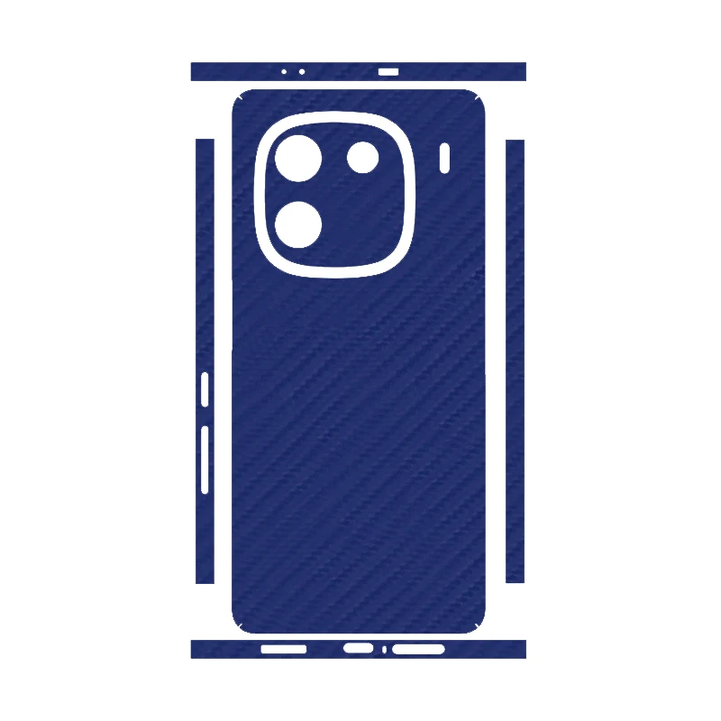 3D Carbon Fiber Skin Grain Full Body Phone Protector Sticker For Vivo iQOO 12 Pro / 12 5G Back + Sides Decal Wrap Film