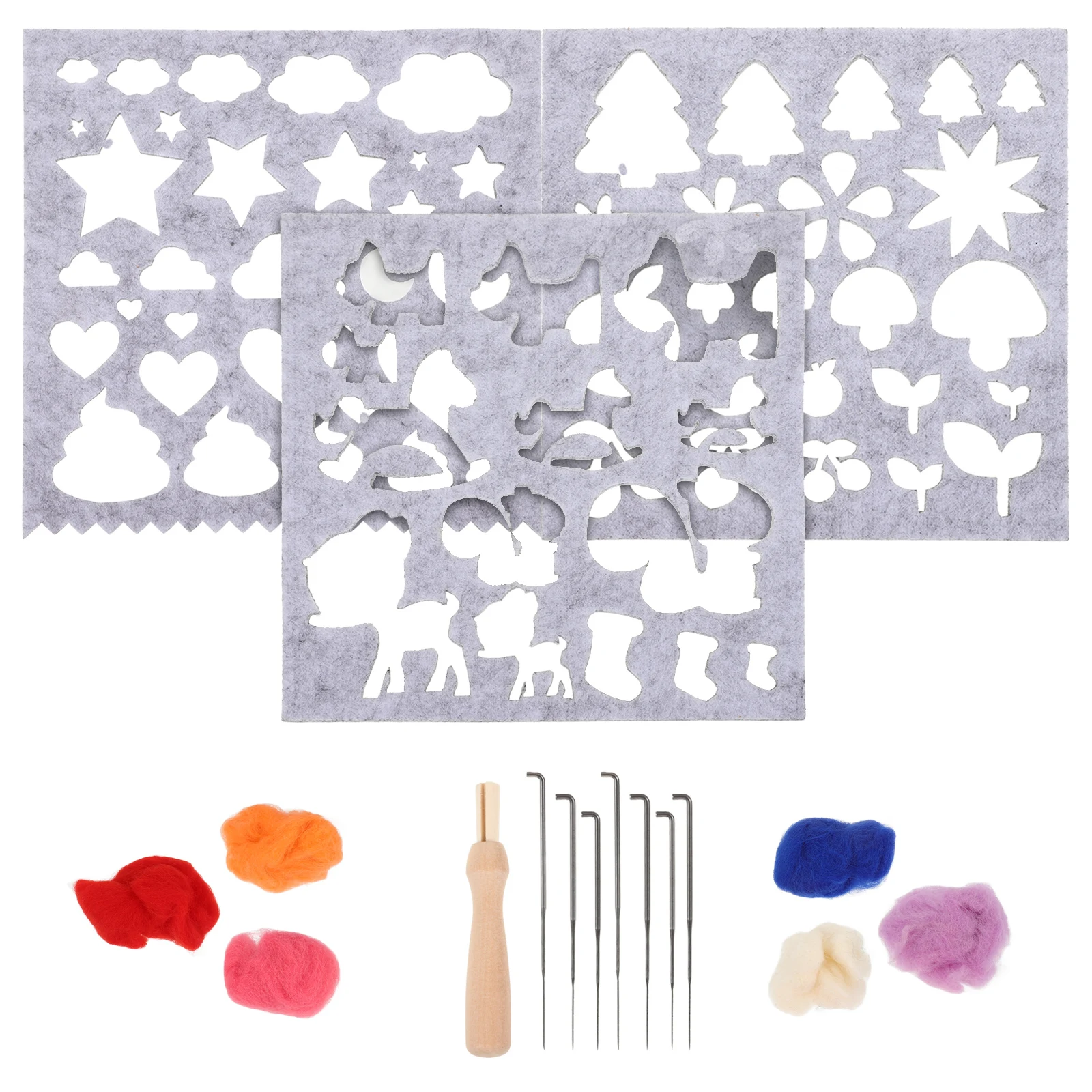 

1Set Affordable Wool Felting Molds DIY Craft Needle Felting Template Felt Craft Shaping Tool Good Craftsmanship Woolen Kit