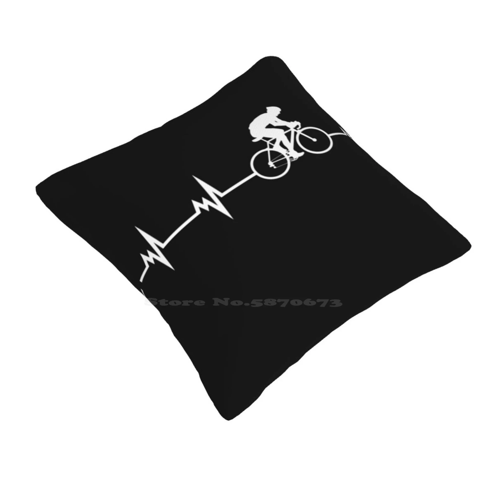 Cycling Heartbeat Pillow Cover Hug Pillowcase Cycling Heartbeat Funny I Love Bicycle