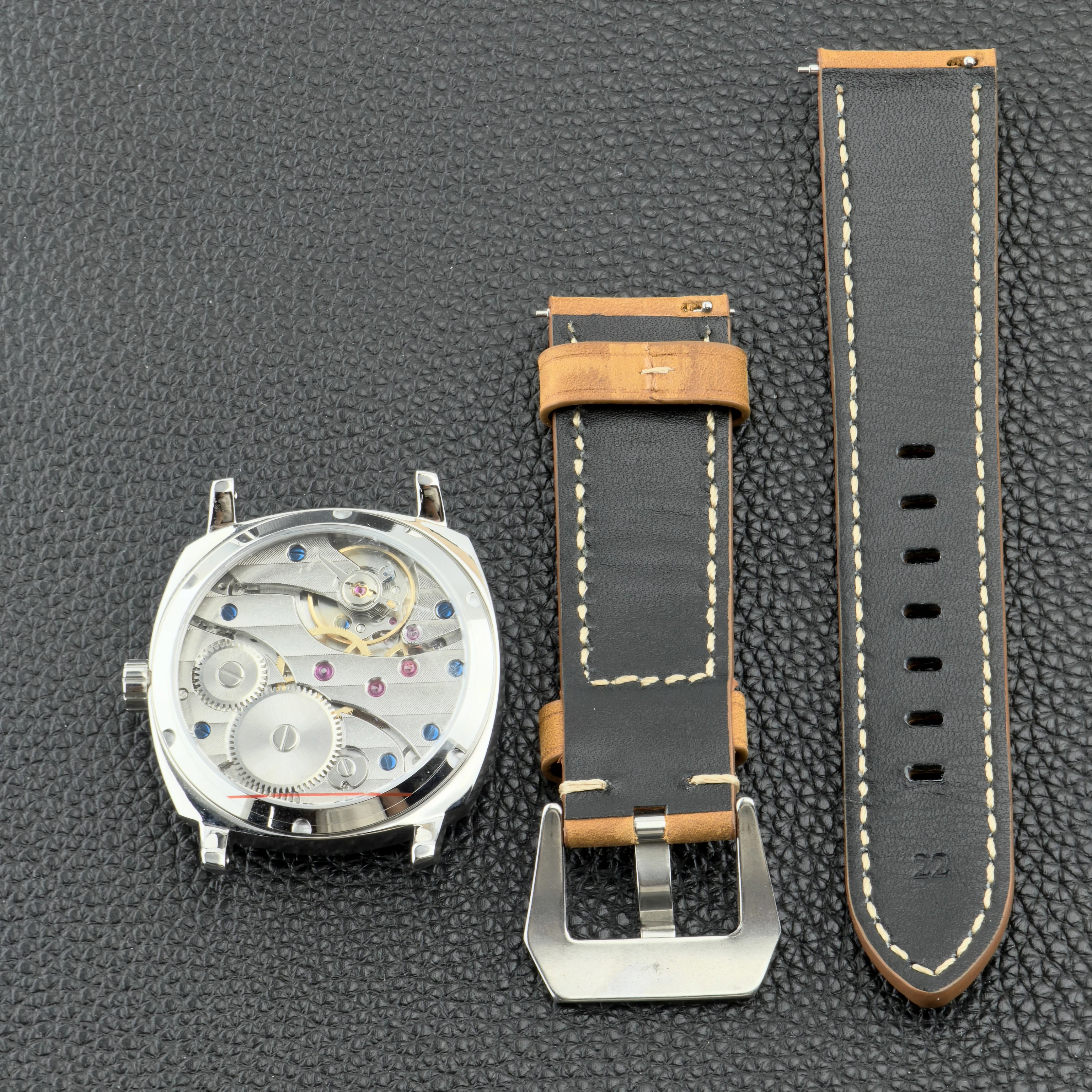 CORGEUT DIY Maßgefertigte 42mm Klassische Quadratische Mechanische Uhr für Herren ST3600 Saphirglas Sport Luxus Piloten-Armbanduhr RELOJ – Detail 5