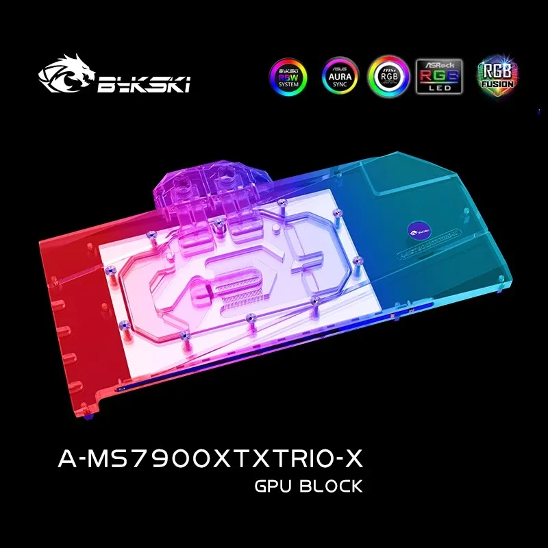 Imagem -05 - Bykski-uso de Bloco de Água para Msi Amd Radeon rx 7900 Xtx Gaming Trio Classic Gpu Card Copper Cooler Rgb Radiator A-ms7900xtxtrio-x