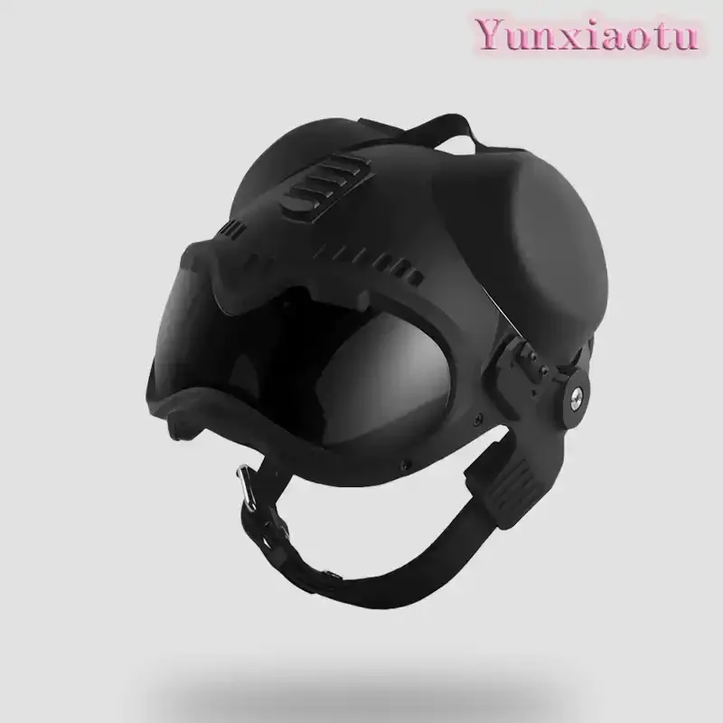 K9 Tactical Dog Helmet Goggles Medium Large Breed Dog Mask Combat Training Protective Helmet with Removeble Lens and Earmuffs