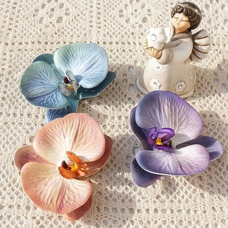 غطاء رأس على شكل فراشة مطبوعة ثلاثية الأبعاد، قطن صناعي وزهرة سيليكون، تذكار زفاف، صندوق هدايا للحفلات، إكسسوار للشعر،