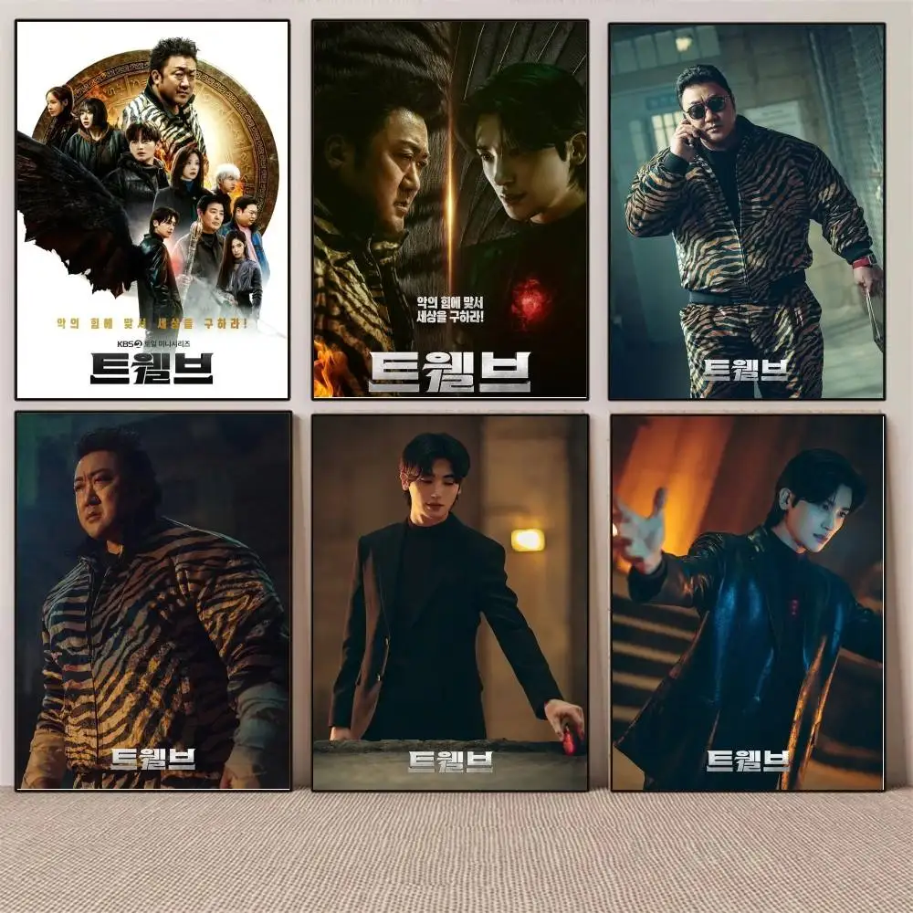 1PC Hot Korean TV Twelve HD poster Self-adhesive Art Waterproof Paper Sticker Coffee House Bar Room Wall Decor