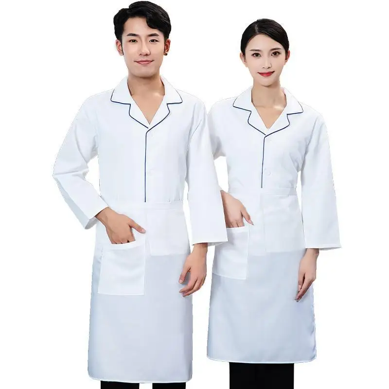 Chef Overalls Long-Sleeved Men's Catering Western Baking Cake Kitchen Large Size Work Wear Autumn and Winter Restaurant Clothing