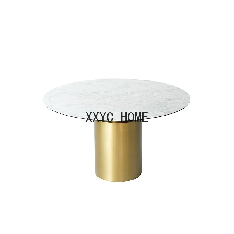 

Home Simple Snowflake White Stone Plate Home European Style Circle and Creative Dining Table Small Apartment Dining Table New