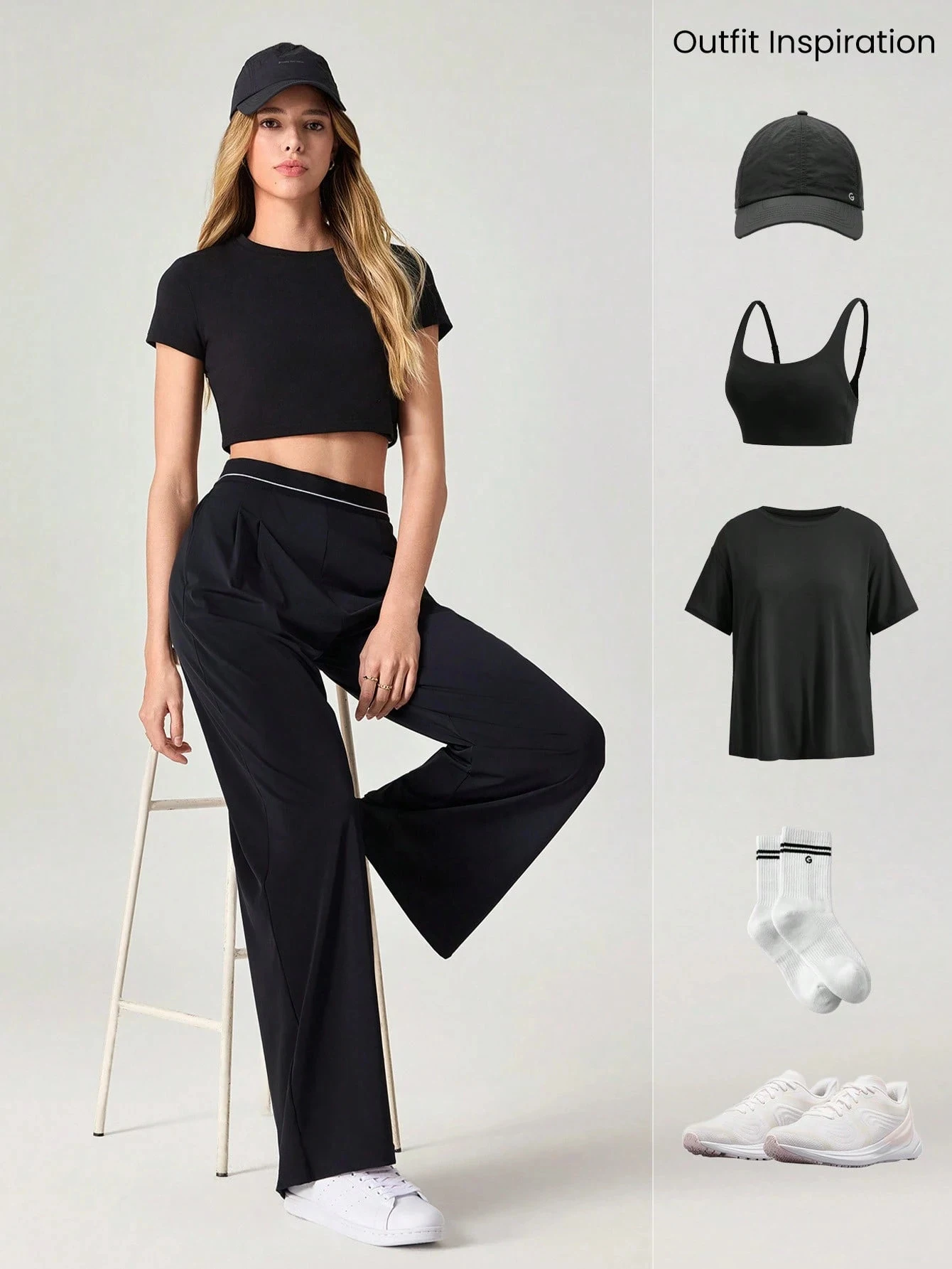Damen-Yogahose mit weitem Bein, plissiert, weich, für den täglichen Gebrauch im Fitnessstudio, für alle Jahreszeiten, hohe Taille, elastischer Bund, lockere Fitness-Workout-Hose – Detail 3