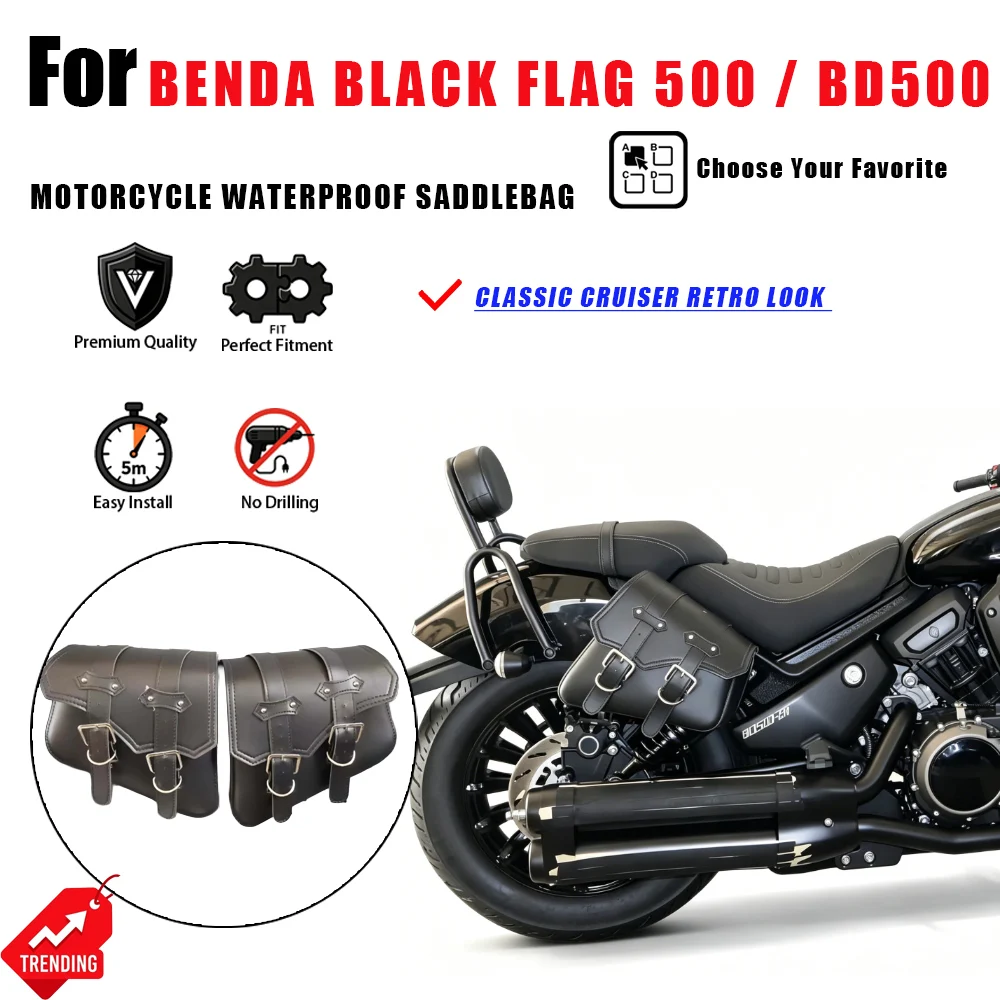 Bolsa Lateral para Motocicleta Benda Black Flag 500 BD500, Alforja Impermeable para Herramientas, Accesorios para Moto, Piezas Modificadas