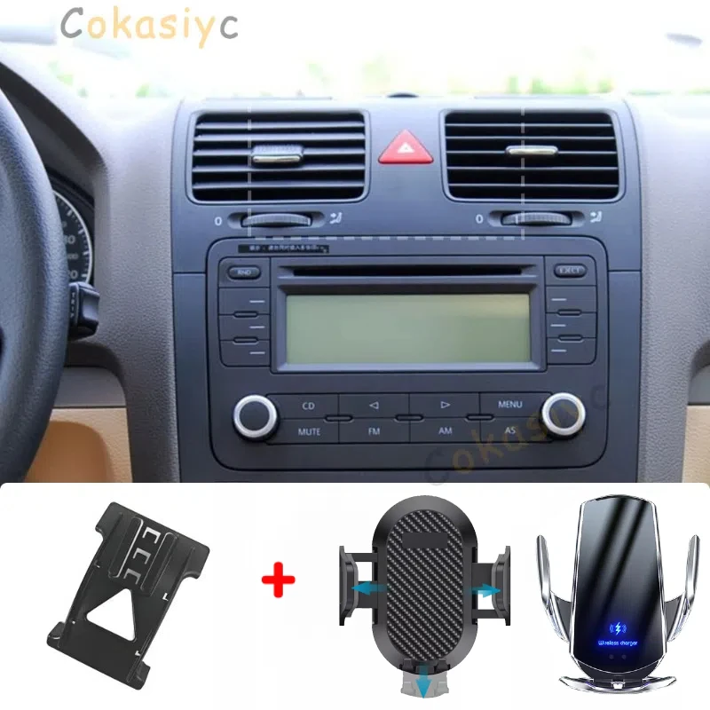 Suporte do telefone do carro para volkswagen vw jeeta mk5 2006- 2011 montagens do telefone móvel carro de carregamento sem fio especial base fixa aces