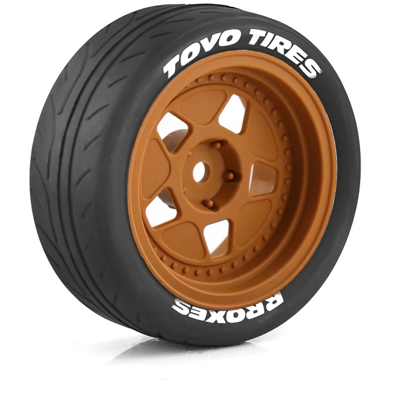 أفضل العروض 4 قطعة 68 مللي متر 1/10 RC إطارات سيارات السباق على الطريق بجولة الانجراف إطار سيارة عجلة ل Tamiya TT01 TT02 XV01 قطع الغيار كما