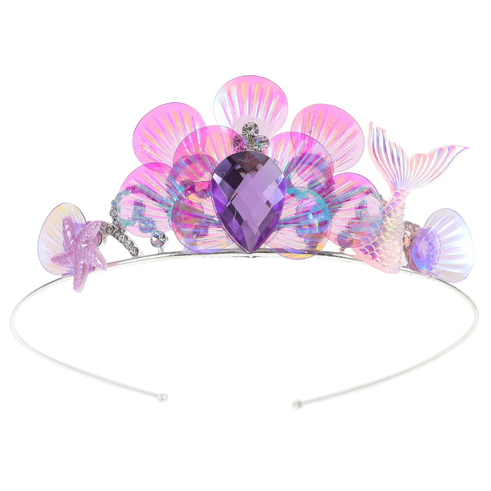 

Mermaid Crown Pearl Headband Party Favors Girls Headbands Headdress Cosplay Metal Birthday Funny Toddler Hair for