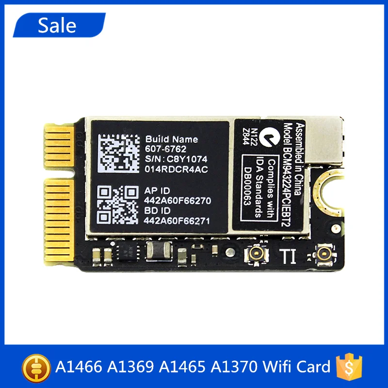 Original A1465 A1466 A1369 A1370 Laptop Wifi Card 2010-2017 Year For Macbook Air 13