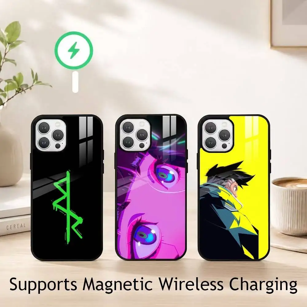 

Anime Cyberpunk Edgerunners Phone Case For iPhone17,16,15,14,13,12,11 Plus,Pro Allows magnetic wireless charging