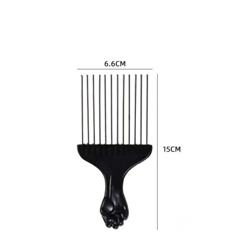 10pcs  Metal Hair Pick Set,Afro Pick Comb Wig Braid Hair Detangle Styling Wide Tooth Comb Hairdressing Styling Tool