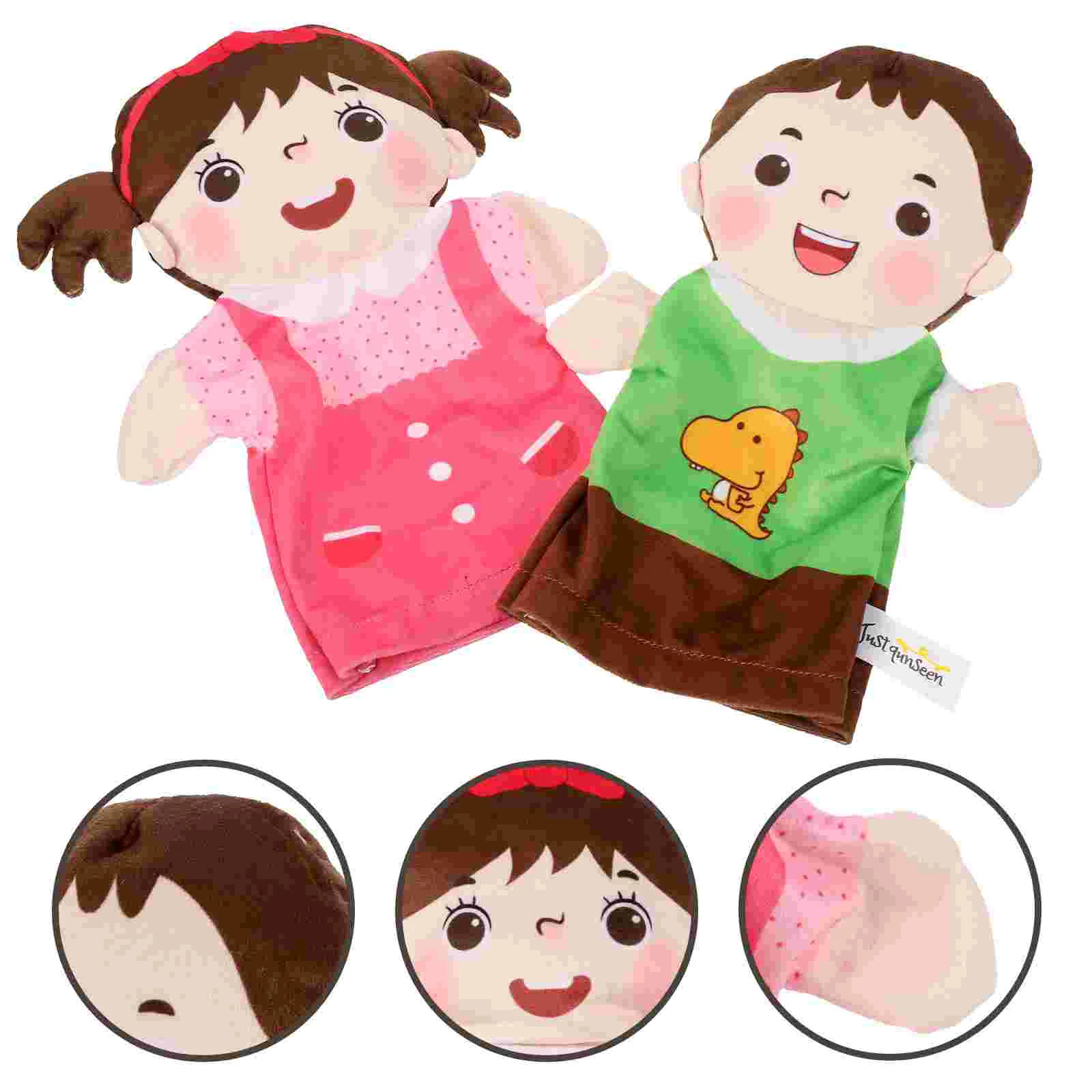 2 Pcs Character Hand Puppet Adults Toy Educational Figure Lifelike Decorate Children Puppets for Cotton Infant