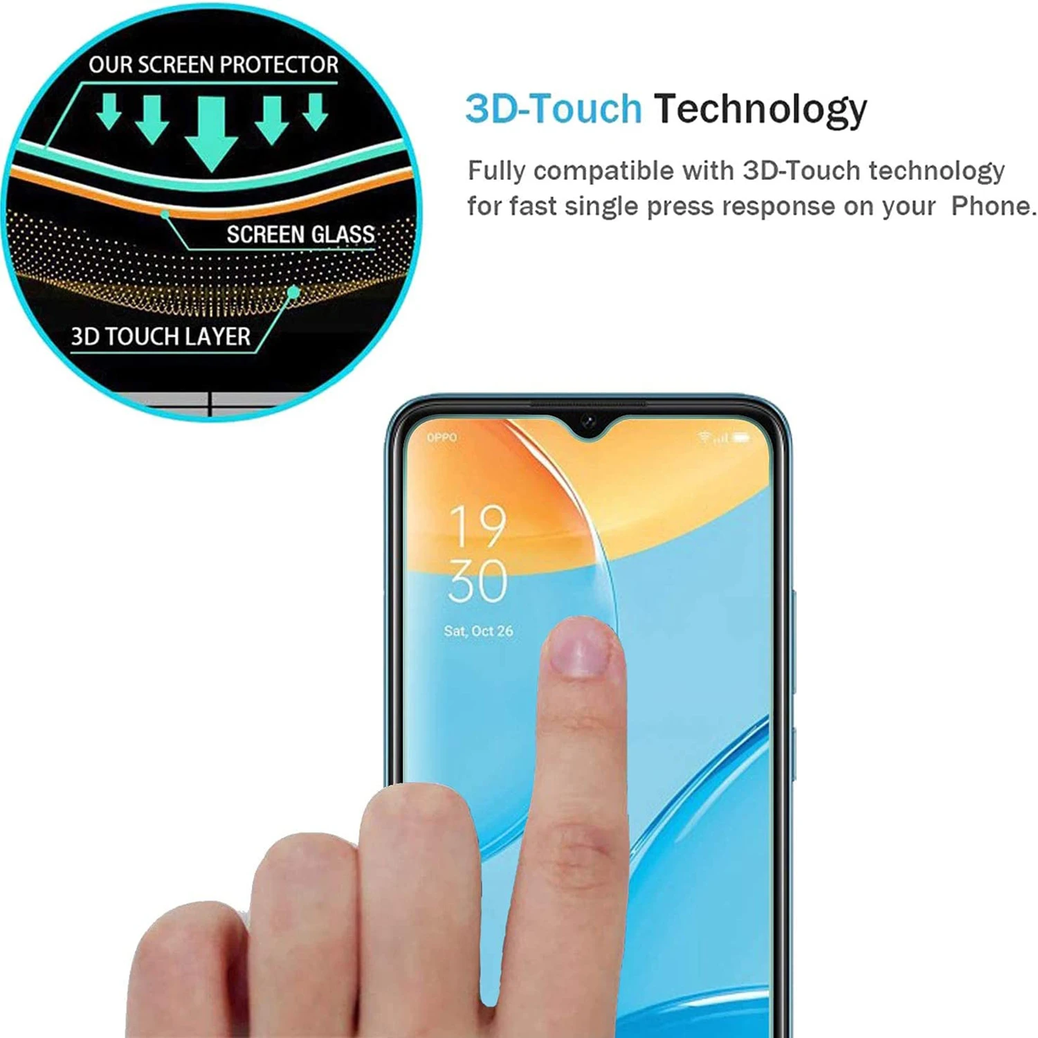 9H Screen Protector For OPPO A15 A15S 2/4Pcs HD Tempered Glass