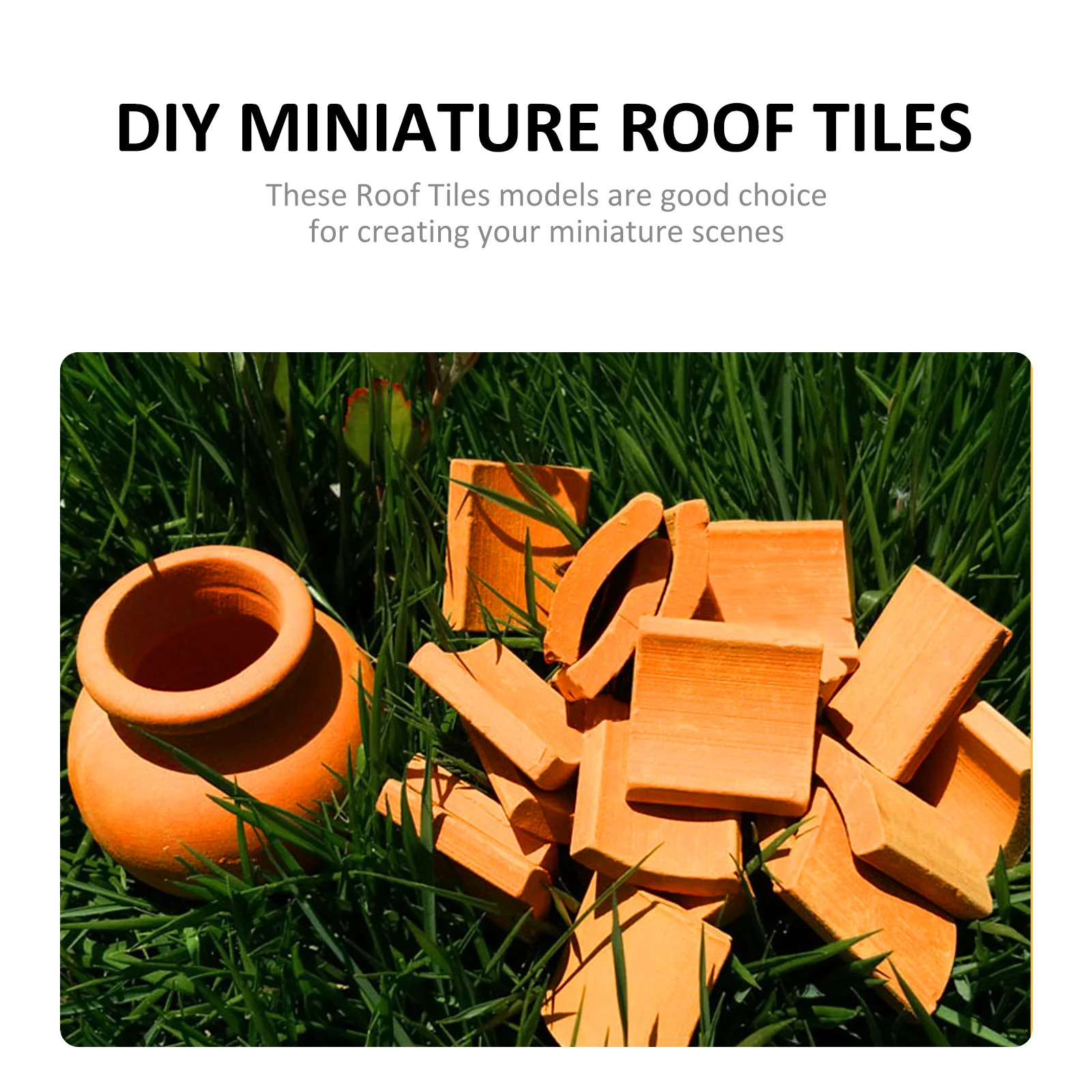 80 قطعة بلاط السقف وهمية لطاولة الرمل المناظر الطبيعية مصغرة حديقة ديكور بلاط الطين نموذج لتقوم بها بنفسك منزل صغير المواد المعمارية #3