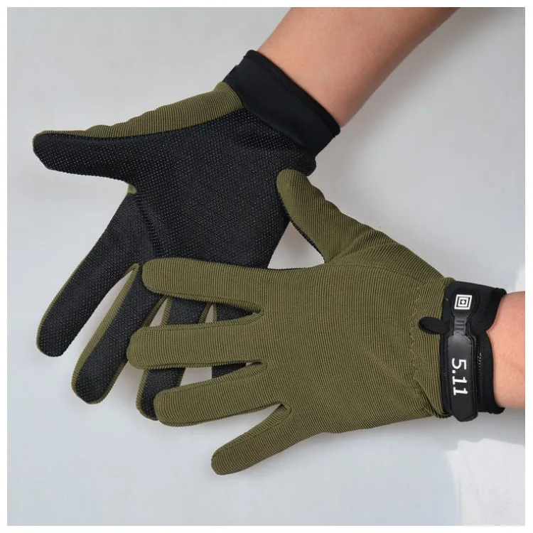 Guantes tácticos ligeros y transpirables para bicicleta, guantes antideslizantes con dedos completos, guantes tácticos antideslizantes para deportes