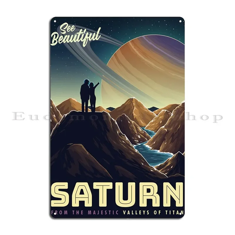 Saturn By Titan Valleys Metal Plaque Poster Customized Bar Wall Mural Garage Wall Plaque Tin Sign Poster