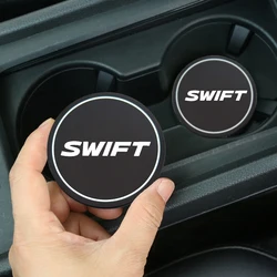 2PCS Car Cup Holder Mat Leather Water Coaster Decoration For Suzuki Swift Car Accessories
