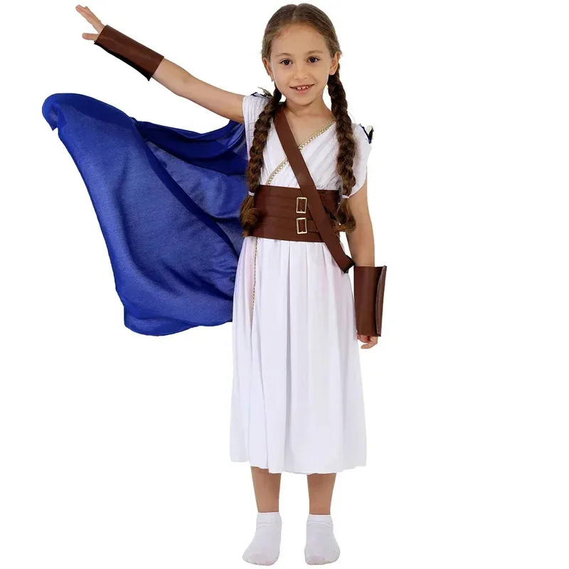 Halloween Child Greek Hunting Goddess Artemis Cosplay Costume Girls Kids Purim Book Week Halloween Carnival Party Fancy Dress