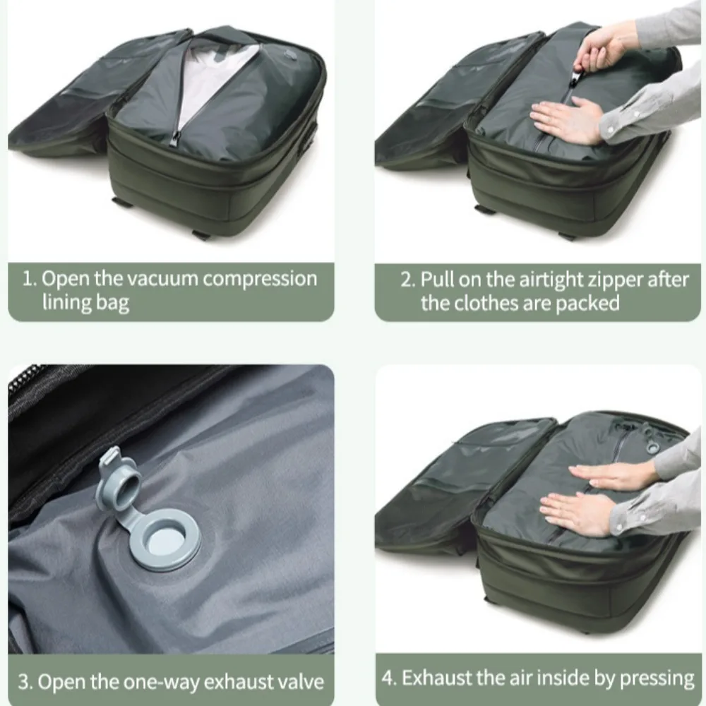 Airbag Travel Backpack Vacuum Compression Airback 17 inch Laptop Business Backpacks Waterproof Expandable School Bag Anti Theft