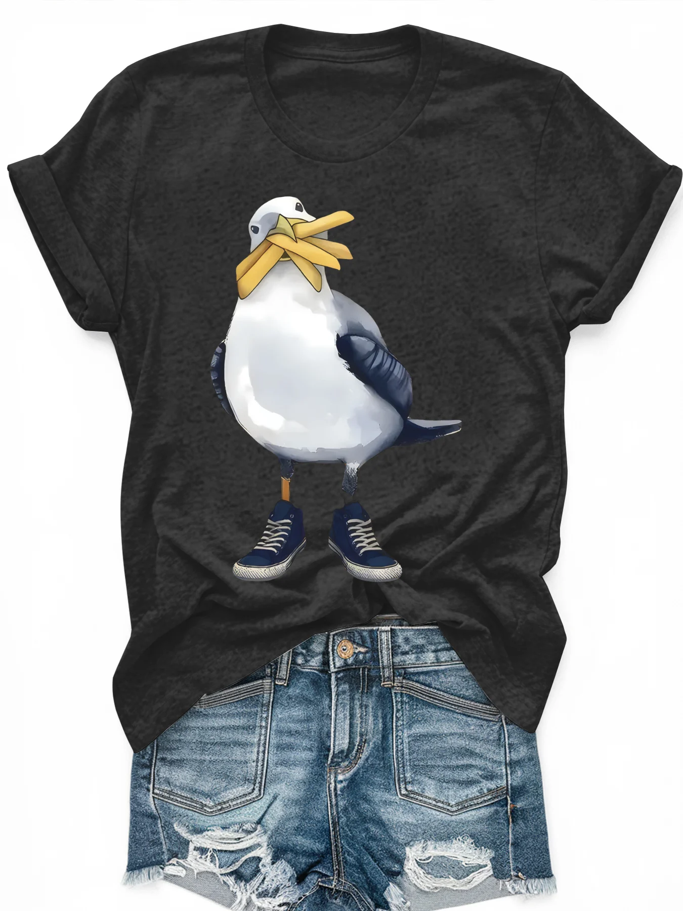 

Women's large-size printed short-sleeved T-shirt, loose and casual, soft, comfortable and breathable, outdoor sports