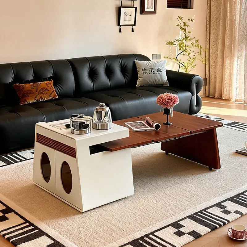 

make tea integrated antique living room household small apartment solid wood folding coffee table tea table dual-purpose