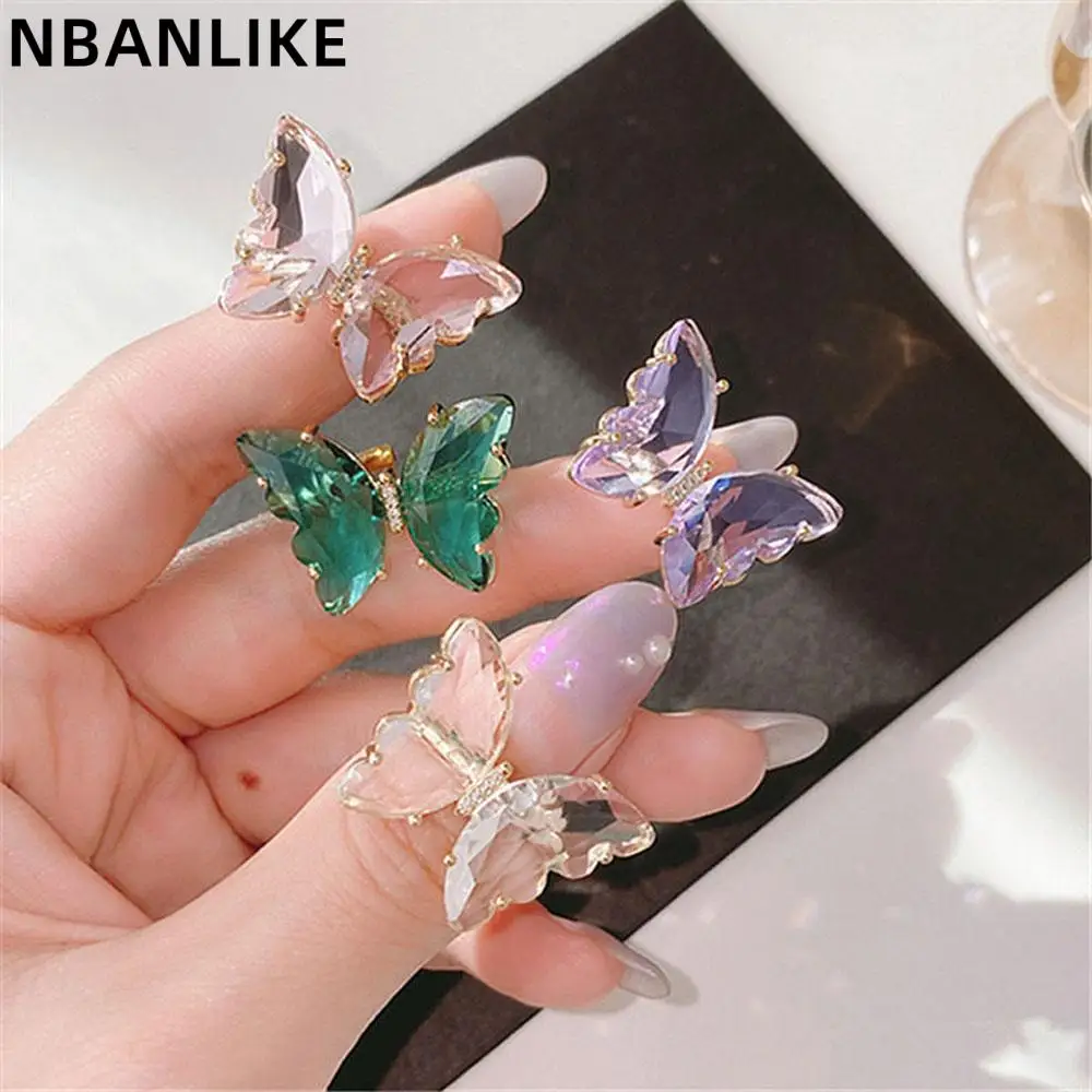 1 PC Simple Style Candy Color Butterfly Finger Ring Acrylic Colorful Open Ring Jewelry Accessory