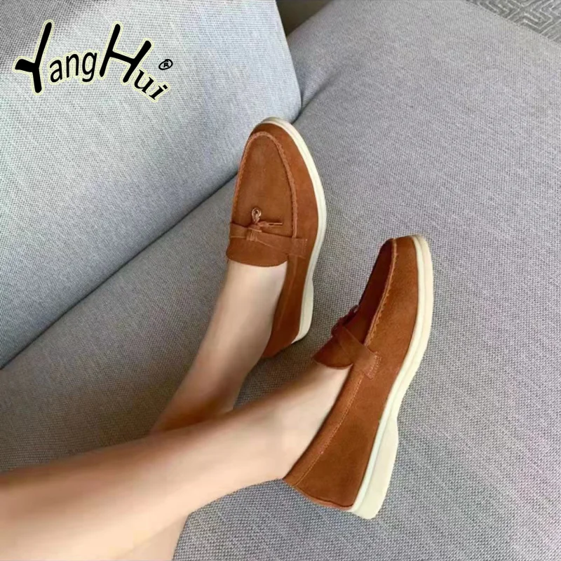 Women Flats Shoes Fashion Slip on Loafers Ladies Casual Slim Fringe Moccasin Shoes Walking Sneakers British Style 2023 New