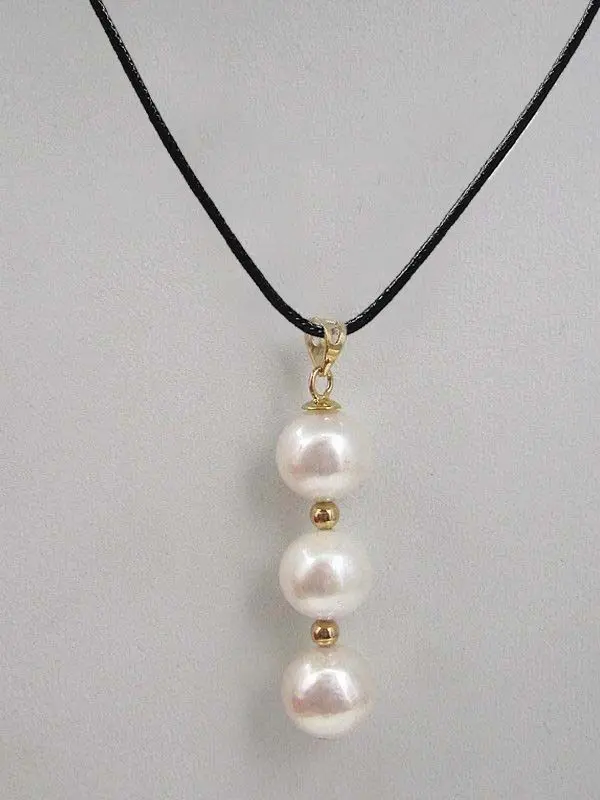 10-11mm South Sea Genuine White Pearl Pentand  NECKLACE 14k fine jewelry fine jewelryJewelry Making