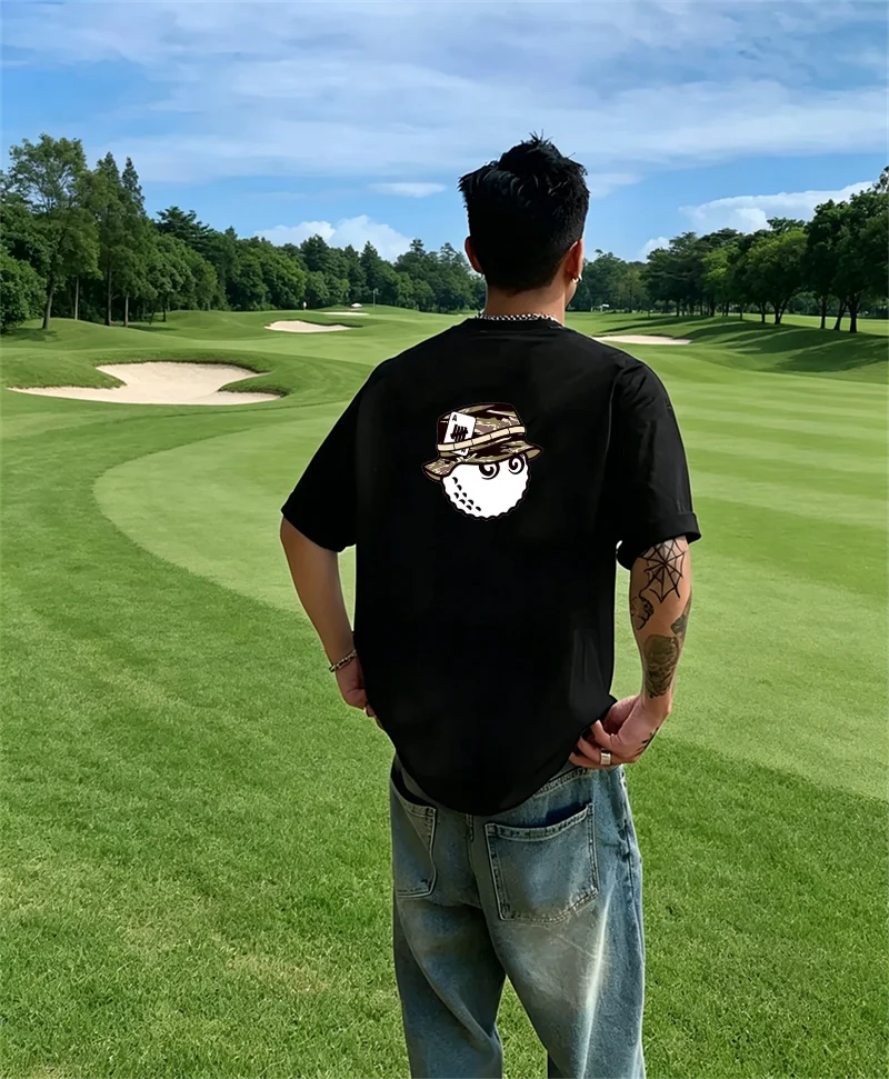2026 韓国高級ゴルフグラフィックプリント Tシャツ男性女 - Golf Equipment Korea のレビューと価格