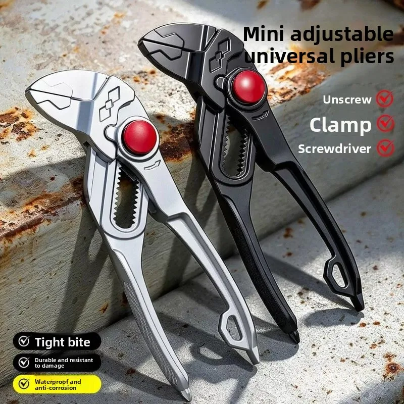 2026 new 4-inch mini water pump pliers multi-gear adjustable household tools water pipe clamping screw wrench