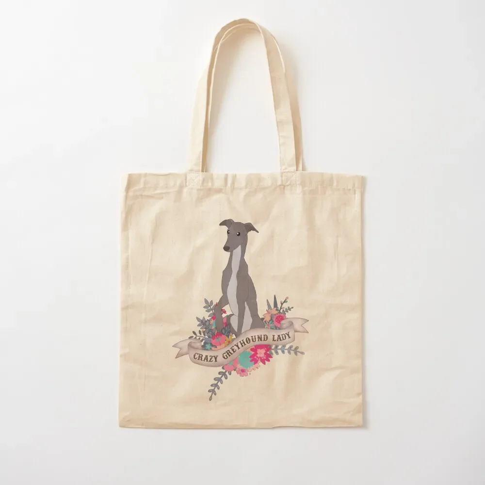 Crazy Greyhound Lady Tote Bag Bolsos de lona de gran tamaño