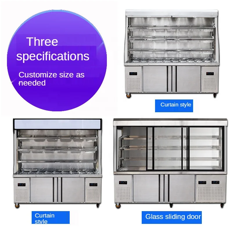 Hot Selling Restaurant Supermarket Freeze Cabinet Glass Door showcase Fresh-keeping Cabinet Display Fridge