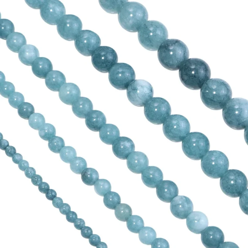 1 Strand/Lot 6/8/10mm Natural Aquamarine Agate Round Loose Spacer Beads For DIY Bracelet Jewelry Making Findings
