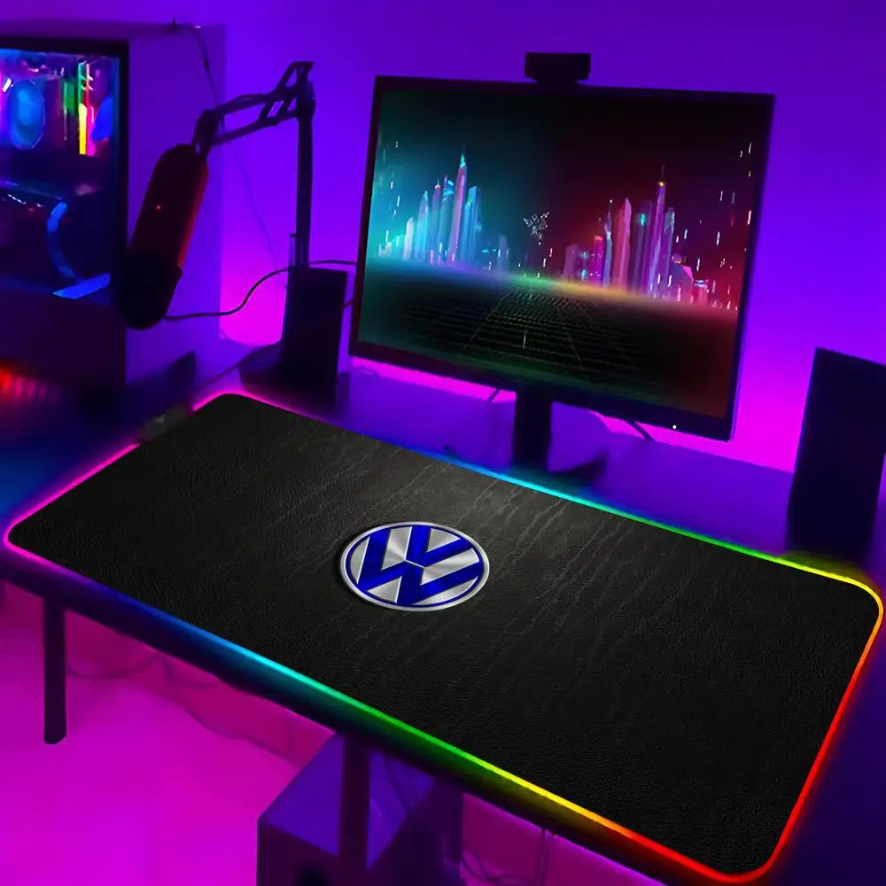 V-VolkswagenES Racing Mouse Pad Xxl Laptop Mat Gaming Rgb Mousepad Backlit Gifts Keyboard Gamer Girl Table Pads Deskpad