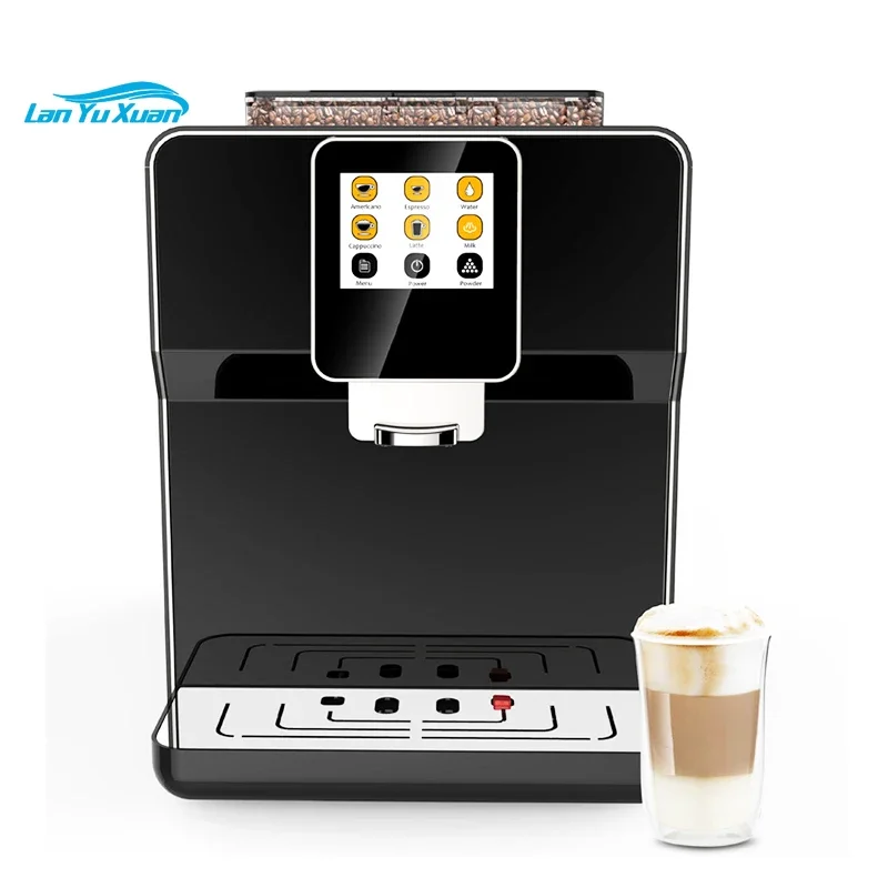 Kitchen Cappuccino Kapuchinator Machine Milk Foam Bubble Frother Automatic Italian Espresso Cafe Maker With Coffee Beans Grinder