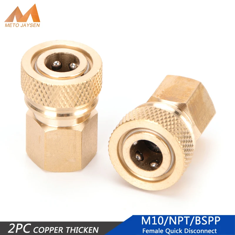 

2pcs BSPP Thread Copper Quick Connect Couplings Fittings NPT Quick Disconnect Release Air Refilling Adapter M10 Coupler Sockets