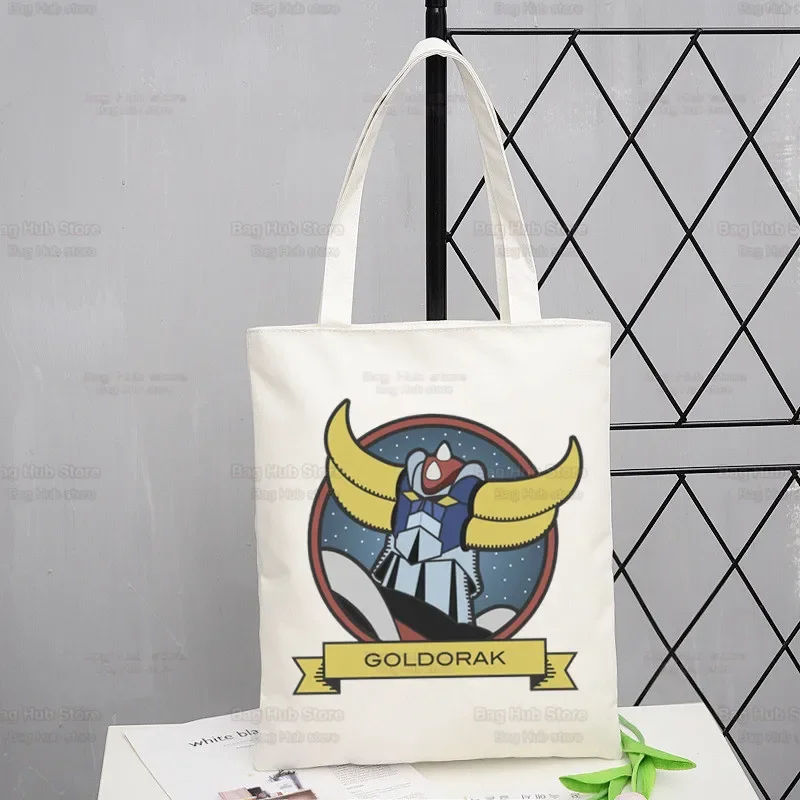 Goldorak Nostalgia Shopping Bag Shopper Grendizer UFO Space Robot Eco Canvas Goldrake Bolsas De Tela Bag Sacolas riutilizzabili