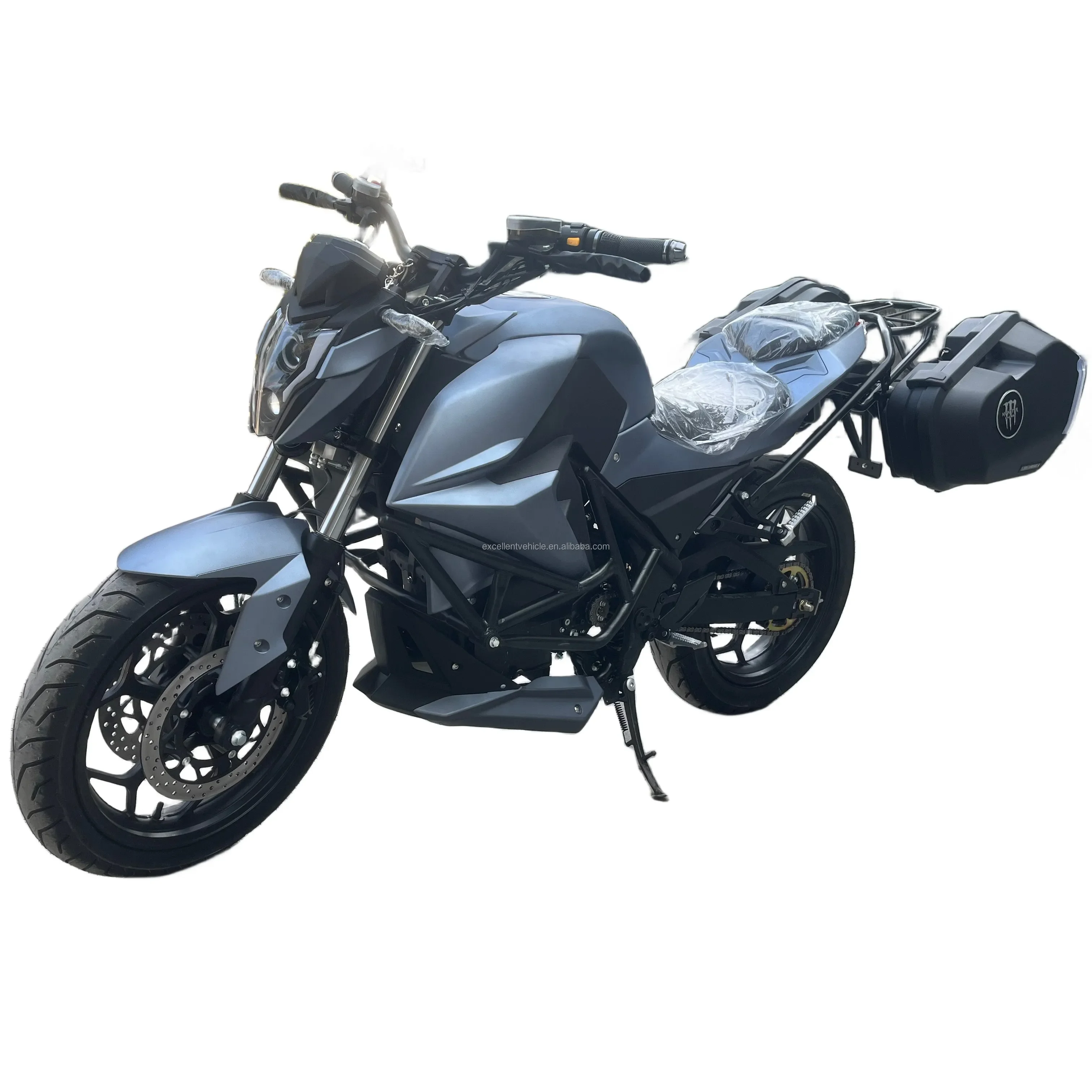 3000W Mid motor adult traveling electric motorcycle with side box