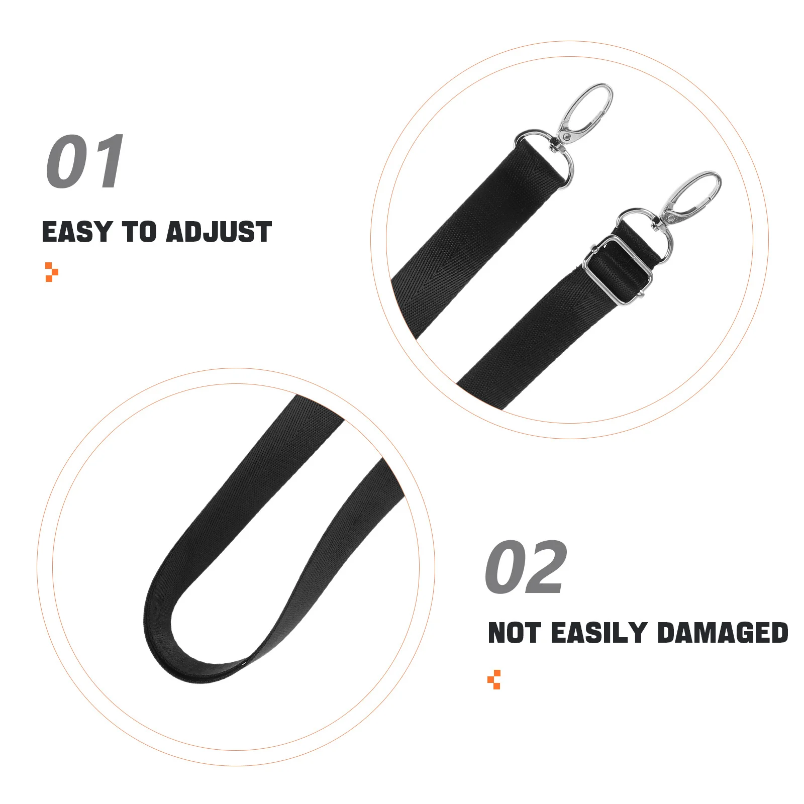 قطعتان من أشرطة أرجل الحصان المرنة القابلة للتعديل، تثبيت آمن، خطافات مزدوجة بديلة للبطانيات باللون الأسود #6