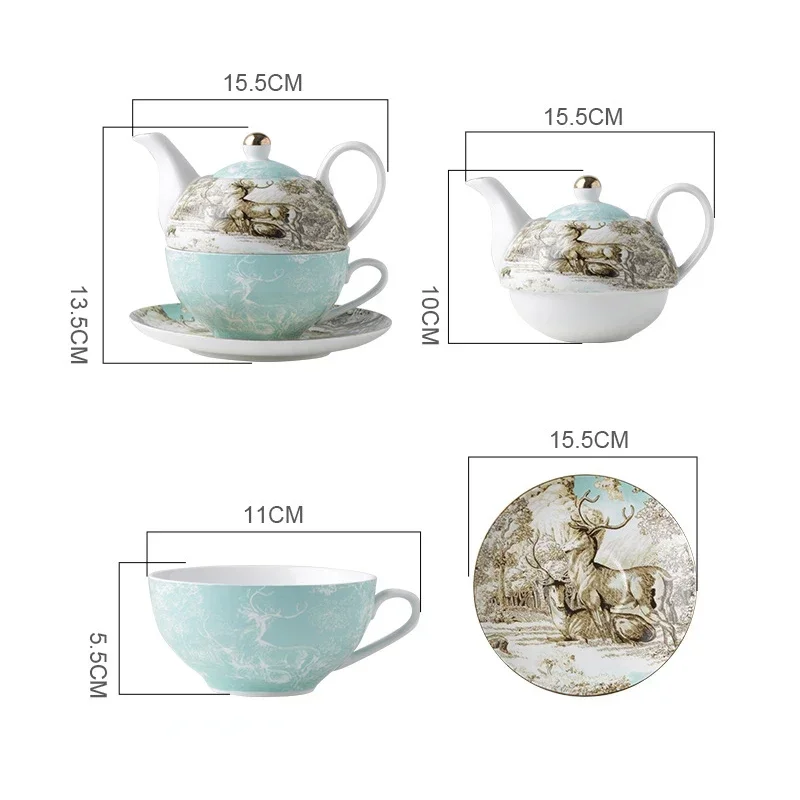 Ceramic Portable Creative Tea Set European Style One Teapot and One Cup Set Simple Household Flower Tea Cup Set Office Tea Set