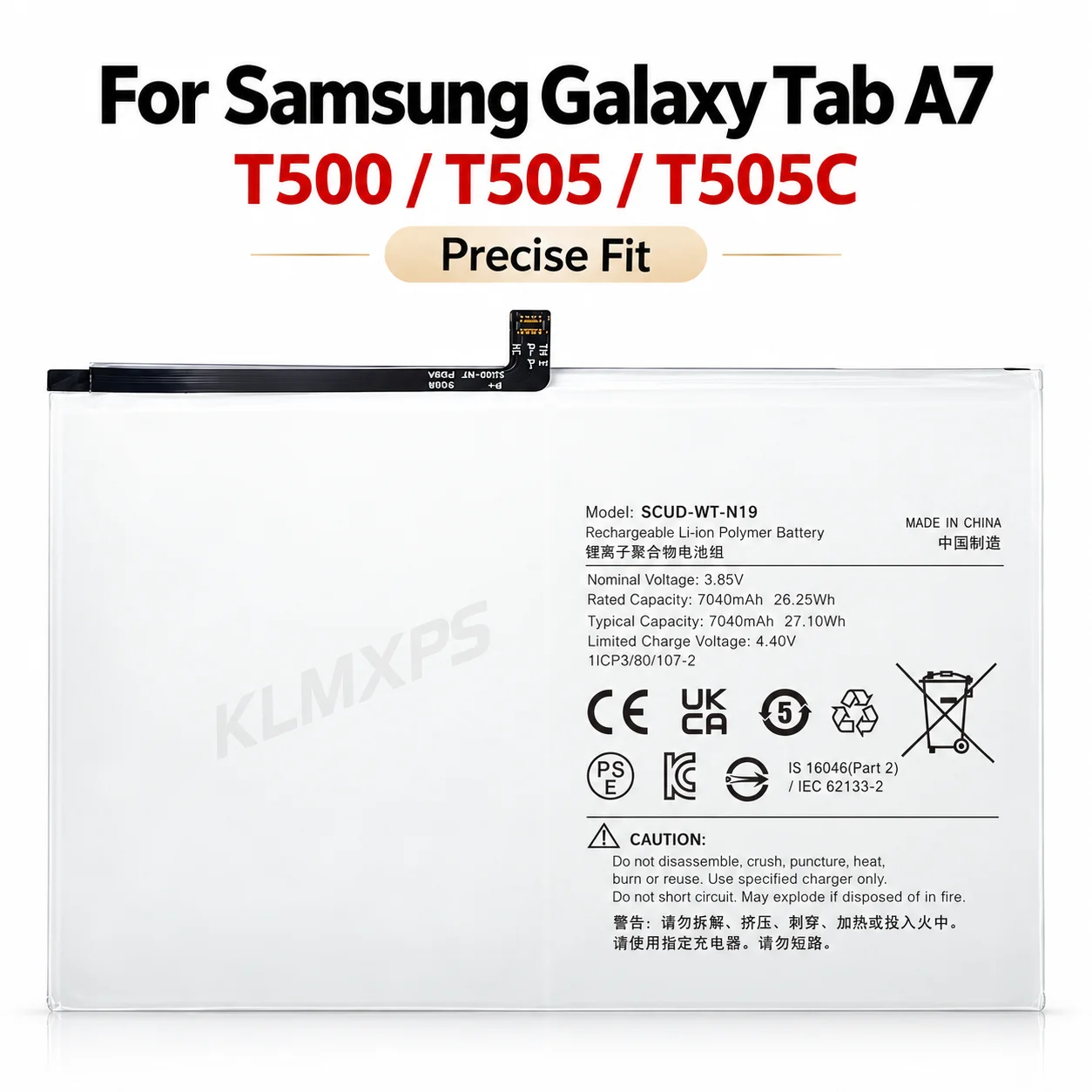 Premium Replacement Tablet Battery SCUD-WT-N19 7040mAh For Samsung Galaxy Tab A7 T500 T505C With Tool Kit