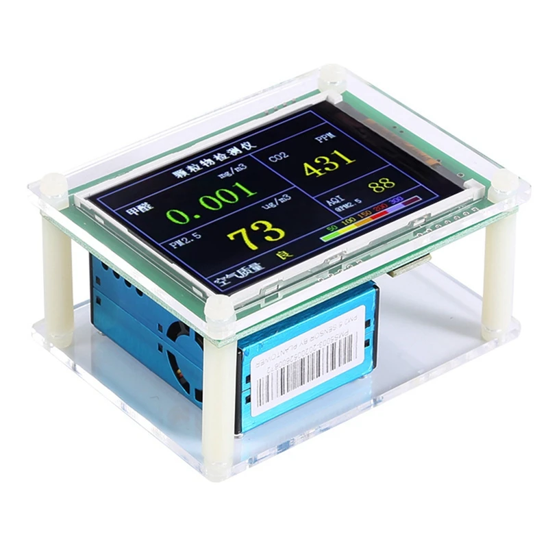 Detector de Monitoramento da Qualidade do Ar, PM2.5, Versão M5, PM2.5, Poeira, Nevoeiro, Sensor de Medição, TFT, LCD, Interior, 1 Conjunto