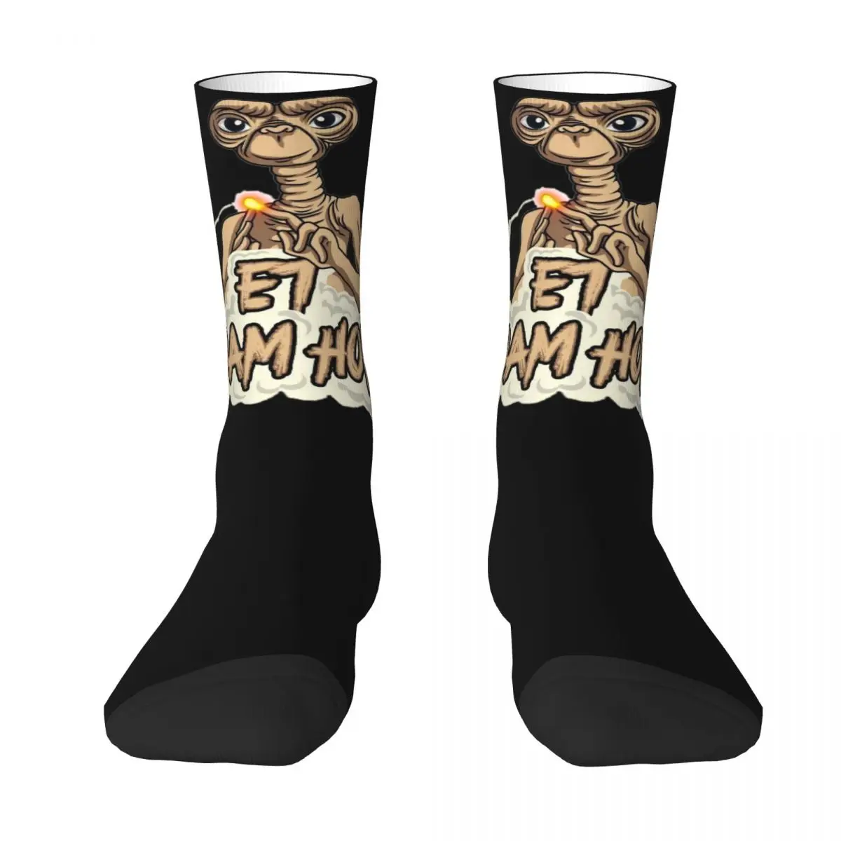 Harajuku E.T. The Extra-Terrestrial Alien Film Unisex Socks,ET Windproof 3D Print Happy Socks Street Style Crazy Sock