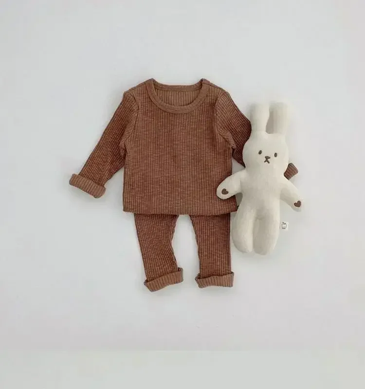 Herbst Winter Brach Thermo-unterwäsche Anzug Baby Kleidung Sets Jungen Mädchen Pyjama Sets Baby Warme Nachtwäsche Kinder Kleidung – Detail 9