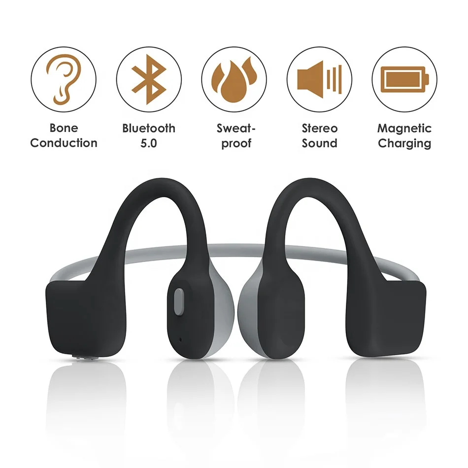 DG08 Quality Wireless Bluetooth Bone Conduction Earphone Stereo Earbud Sport Waterproof Sweatproof Headphones With Microphone