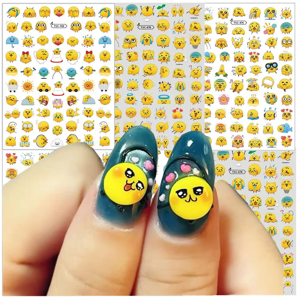 

TSC-476 yellow face Sunny beans Dog Angel Nail slider anime age 3d Nail sticker Nails products for nails TSC-489